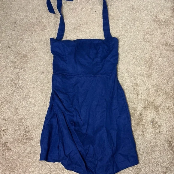 Reformation | Dresses | Reformation Junia Linen Mini Dress Size 8 Tie Strap  Halter | Poshmark